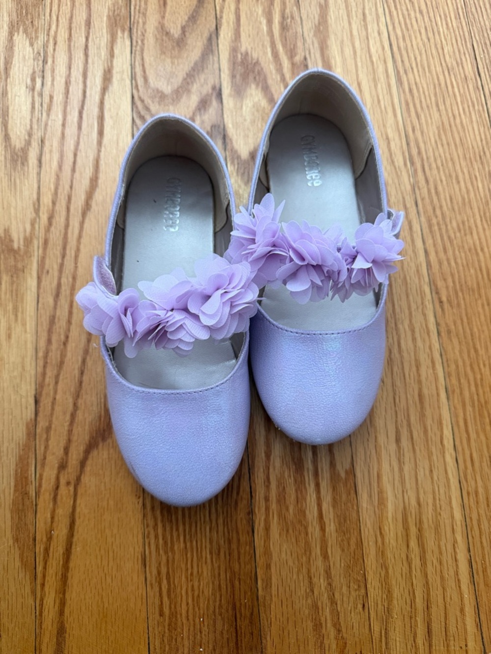 Beautiful Lilac Floral Strap Mary Jane Girls' Dress Shoes